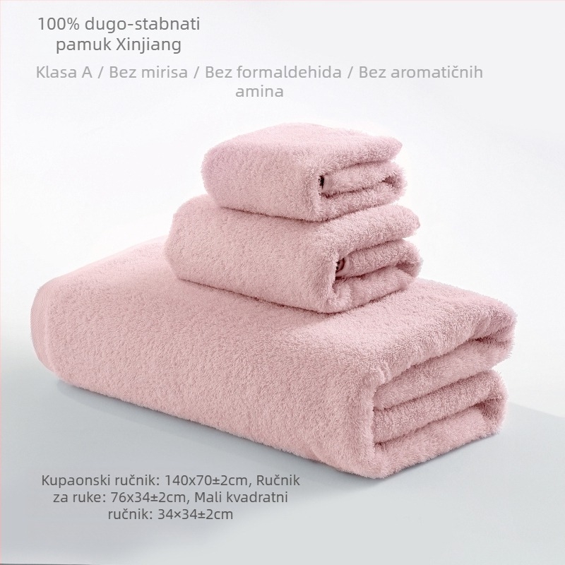 Kupaonski ručnik – (100% pamuk, 400–500 g, 150D vlakno, šivanje rubova, obična tkanina)