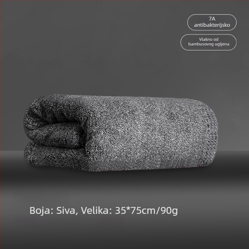 Muški ručnik za lice od bambusovih vlakana, antibakterijski, s bambusovim ugljenom, brzo upija, 80–100 g