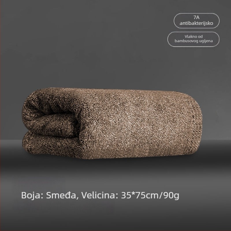 Muški ručnik za lice od bambusovih vlakana, antibakterijski, s bambusovim ugljenom, brzo upija, 80–100 g