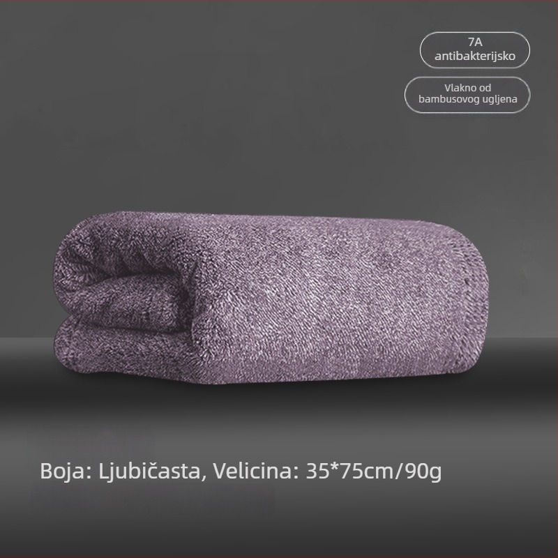 Muški ručnik za lice od bambusovih vlakana, antibakterijski, s bambusovim ugljenom, brzo upija, 80–100 g