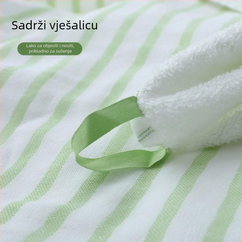 King shore Pamučni kupaonski ručnik - Dvostruka gazasta tkanina, Protiv grinja, Antimikrobni, 400–500 g, Izšiven