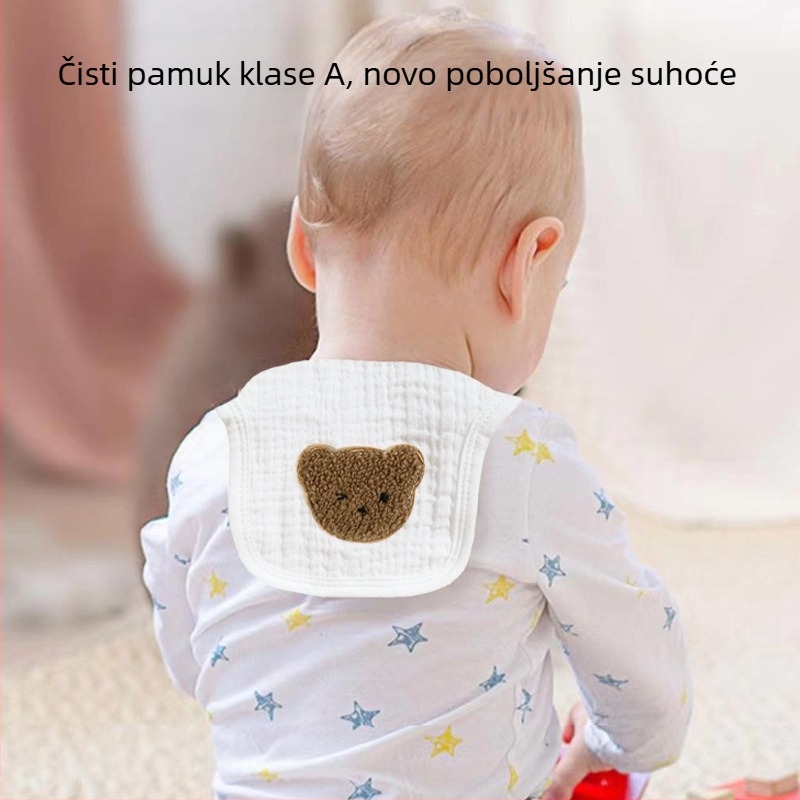 Dječji pamuk ručnik za upijanje znoja, za vrtić, veliki format, unisex, prozračan i tanak, s motivom crtića