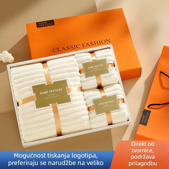 Set ručnika u poklon kutiji od koralnog flisa — tri komada, 500 g/m2, AB vlakna, ravno tkanje, mogućnost logotipa