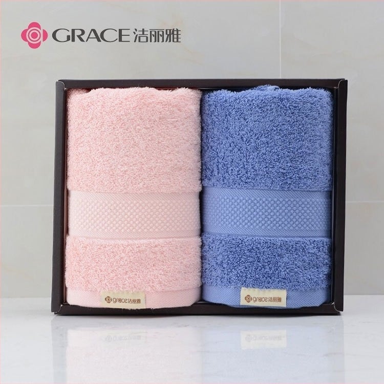 Ručnik za lice i tijelo, 2-dijelni poklon set u kutiji, 100% pamuk, izšiven, 260 g