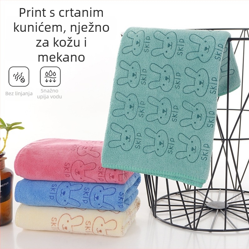 Microfiber dječji ručnik s printsom zeko, upija, brzo se suši, ručnik za lice