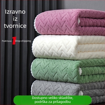 Koralni fleece ručnik za lice, debeli i upijajući, za kućnu i kozmetičku upotrebu; Materijal: koralni fleece; Vlakna: 150D; Obrada: šivenje na rubu; Težina: 80–100 g; Mogućnost izvezanog logotipa