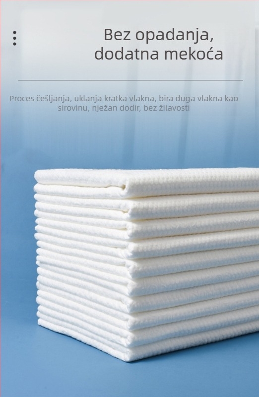 Jednokratni ručnik za kupanje, ekstra debeli, pamuk-kapok smjesa (Kapok 50%), apsorpcija 0–5 s, prilagodljiva obrada, za poslovna putovanja i hotele