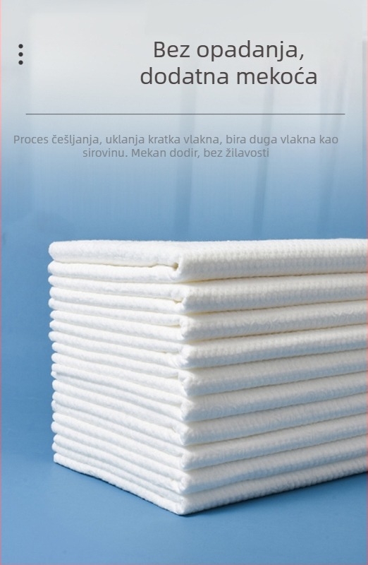Jednokratni ručnik za kupanje, ekstra debeli, pamuk-kapok smjesa (Kapok 50%), apsorpcija 0–5 s, prilagodljiva obrada, za poslovna putovanja i hotele