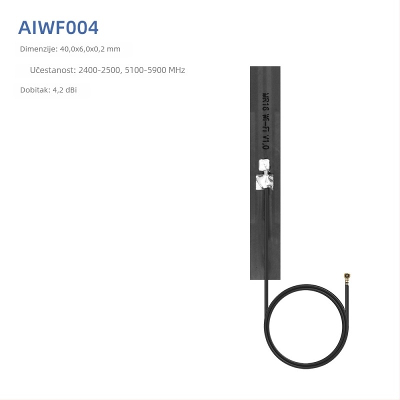 WiFi antena, 5.8 GHz, fleksibilna FPC PCB patch antena, IPEX konektor, Bluetooth dvoband