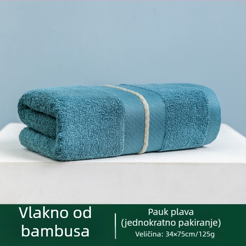 Ručnik za lice od bambusovih vlakana, 32s pređa, ravno tkanje, 120-140 g, s izšivenim logotipom