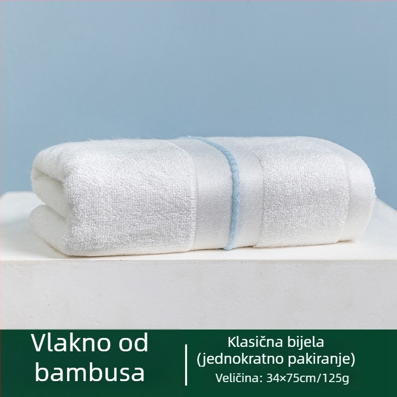 Ručnik za lice od bambusovih vlakana, 32s pređa, ravno tkanje, 120-140 g, s izšivenim logotipom