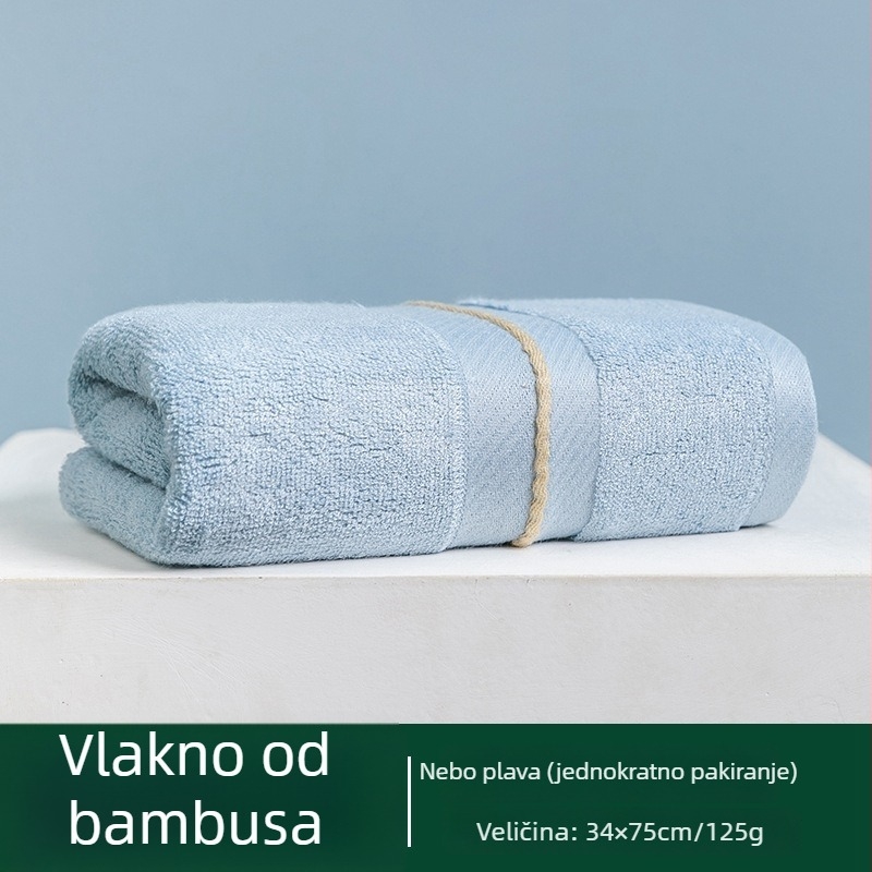 Ručnik za lice od bambusovih vlakana, 32s pređa, ravno tkanje, 120-140 g, s izšivenim logotipom