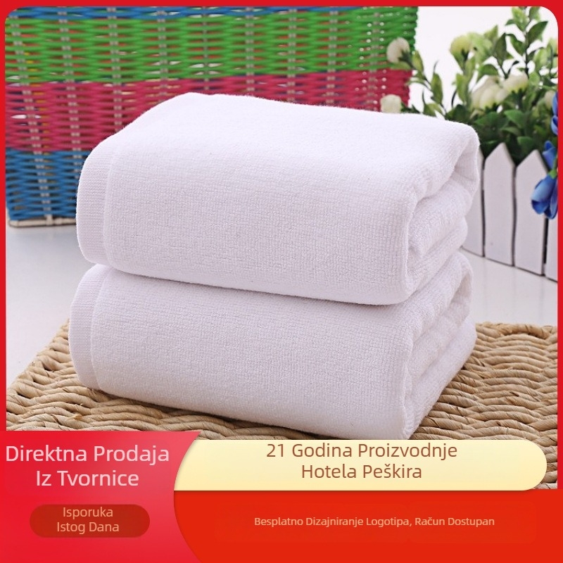Hotelski ručnik od pamuka, tkanina ravne pletenine, GSM 200-350, 99% pamuk, tisak logotipa