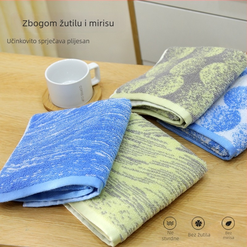 Ručnik za lice od bambusovih vlakana, Jacquard tkanina, 32 vlakna, 120–140 g