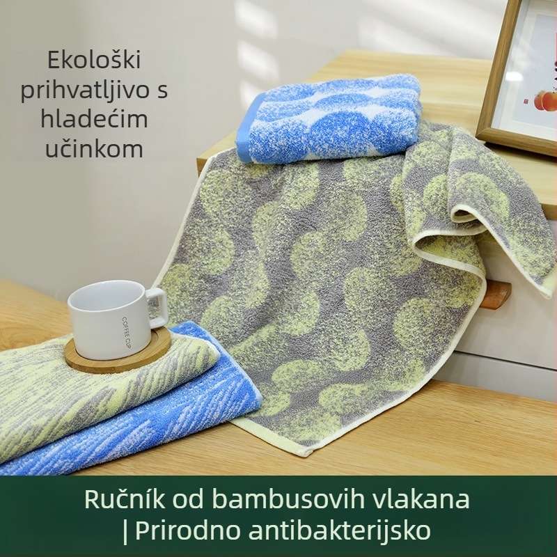 Ručnik za lice od bambusovih vlakana, Jacquard tkanina, 32 vlakna, 120–140 g