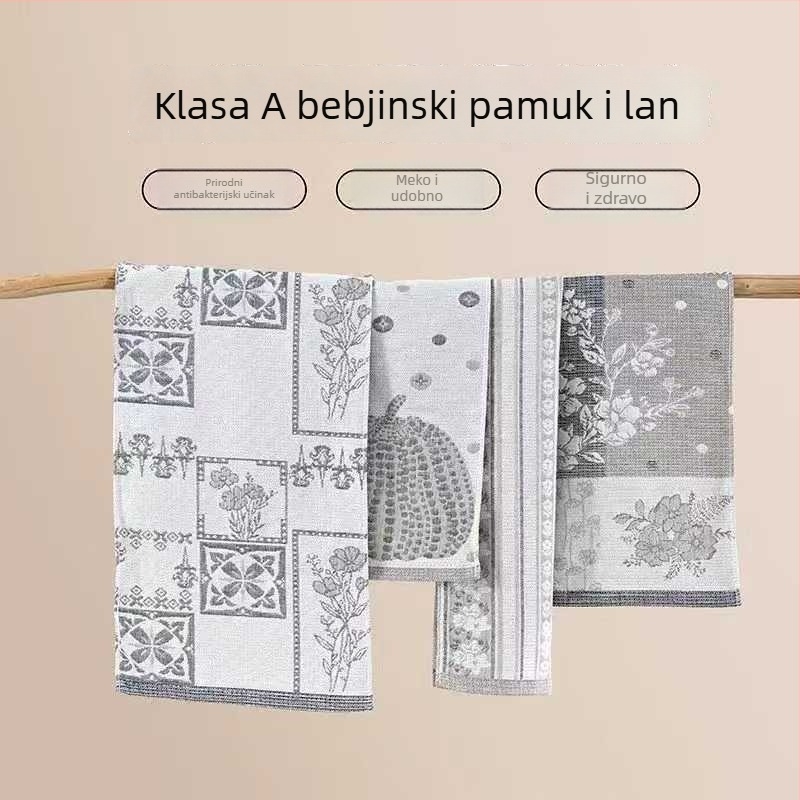 Ručnik za lice od gaze, debeo i mekan, Jacquard tkanje