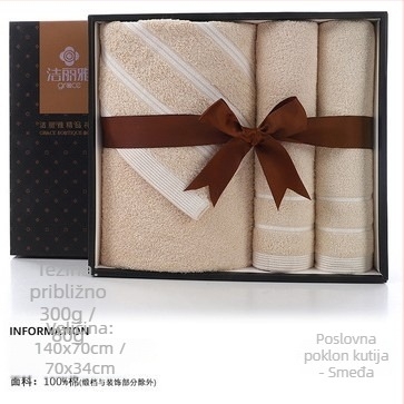 Jielia 3-djelni set ručnika u darovnoj kutiji • 100% pamuk • 500 g • našiven logotip