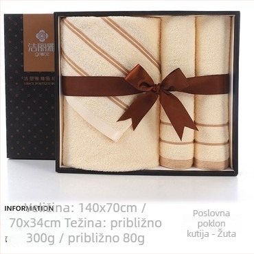 Jielia 3-djelni set ručnika u darovnoj kutiji • 100% pamuk • 500 g • našiven logotip