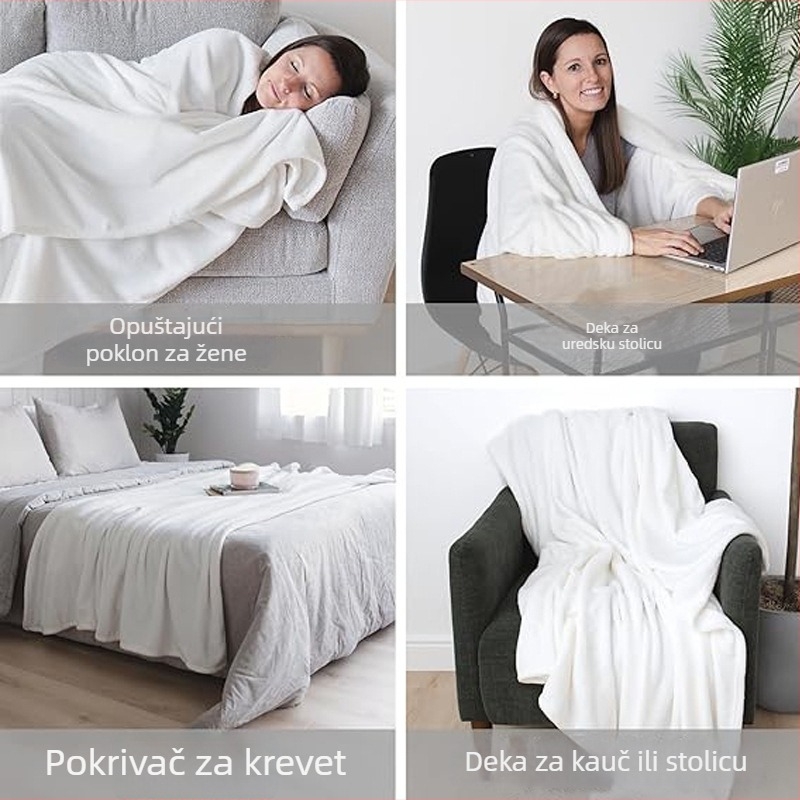 Flanelna nosiva deka s uzorkom pahulja, za sve sezone, minimalistički stil, mikrovlakno