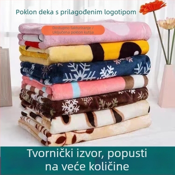 Faleirong koralni flis deka za djecu u kutiji za poklon, mogućnost tiskanja logotipa