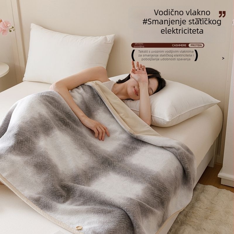 Nordijski stil šal-deka za uredske dremke i kauč, 330–340 g/m², debela za jesen-zimu, kategorija deka od flisa