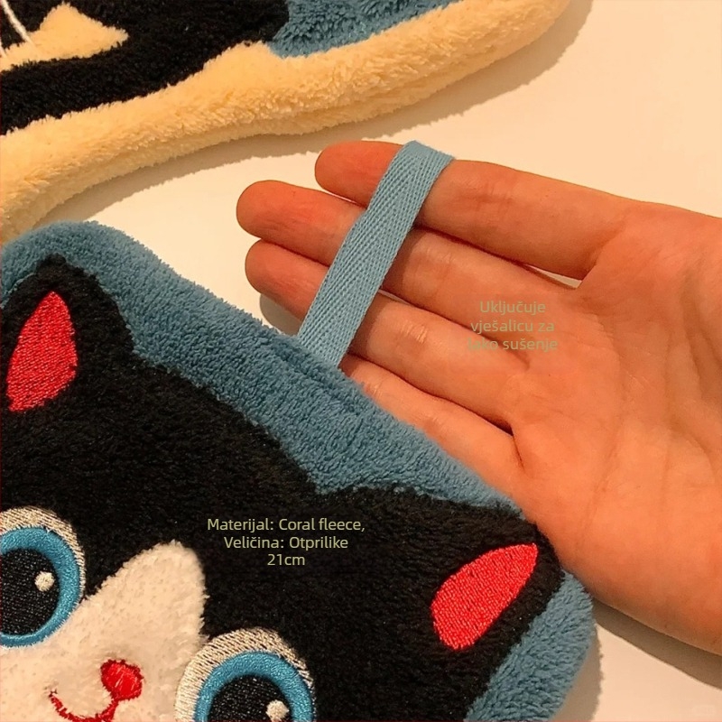 Ručnik za ruke od koralnog flisa, izšiven, 150D, 30–50 g, unisex