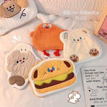 Viseći ručnik za ruke za kupaonicu – koralni flis, vez, 150D, 30–50 g