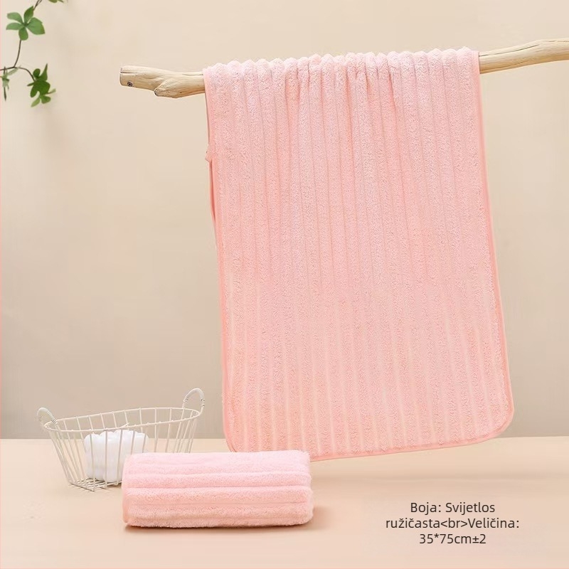 Ručni za sušenje kose od koralnog flisa, 100D pređa, šavovi uz rub, težina 50-80 g, mogućnost prilagodbe