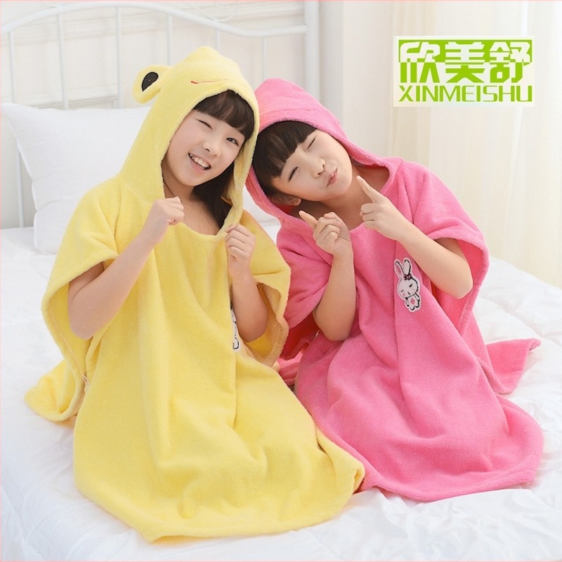 Dječji pamučni ručnik s kapuljačom pončo ogrtač za kupanje, izvezeno, 300–400 g