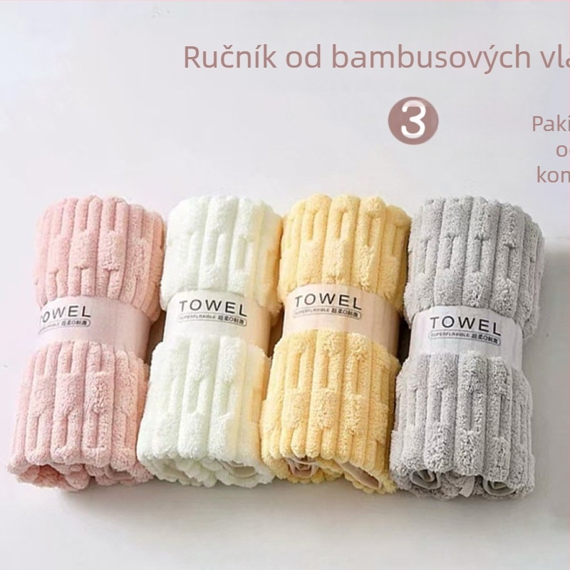 3-kom paket Coral fleece ručnici — upijajuće, brzo se suše, debeli, s rubom, za lice i struk (150D)