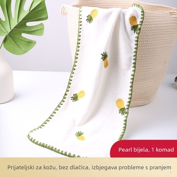 Prilagođeni ručnik s voćnom vezom na koralnom baršunu, upija, nježan prema koži, jacquard rub, 60 g, 80% poliestera / 20% poliamida