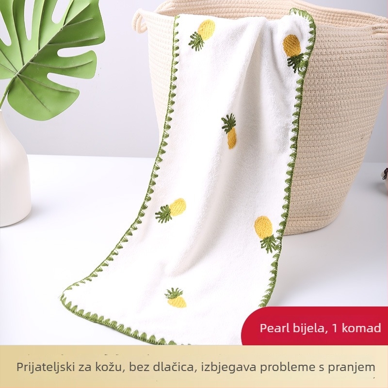 Prilagođeni ručnik s voćnom vezom na koralnom baršunu, upija, nježan prema koži, jacquard rub, 60 g, 80% poliestera / 20% poliamida