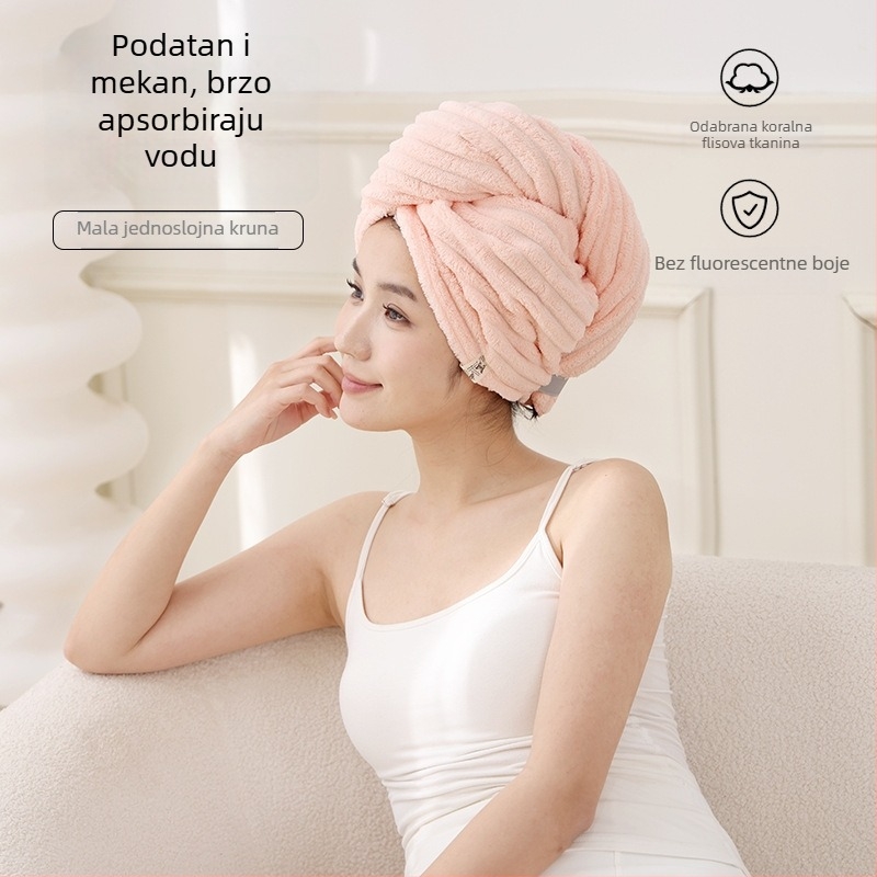 Francuski stil suha kapica za kosu, koralni flis, 100-119 g, Ming mu