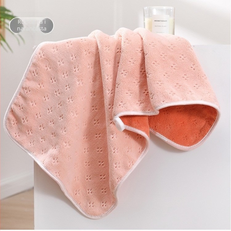 Koralni fleece ručnik za lice, 150D, obrubljen na rubu, 120–140 g