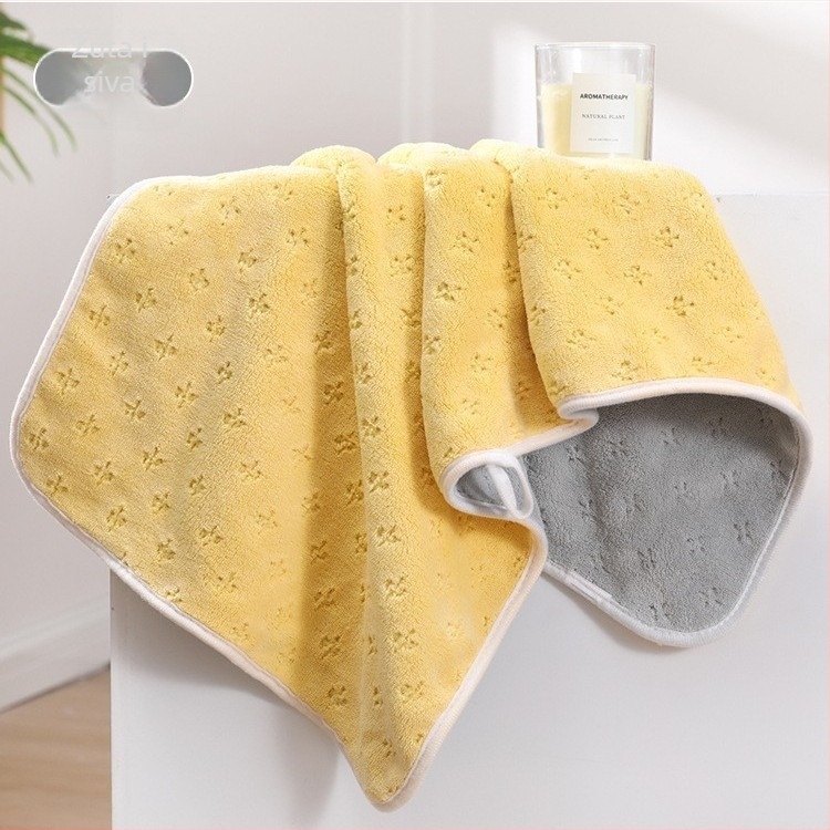 Koralni fleece ručnik za lice, 150D, obrubljen na rubu, 120–140 g