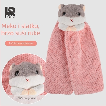 Hamster kreativni ručnik za ruke – viseći kuhinjski ručnik, mikrovlakno 150D, ravno tkivo, 80–100 g, prilagodljiv, Celebration Textile