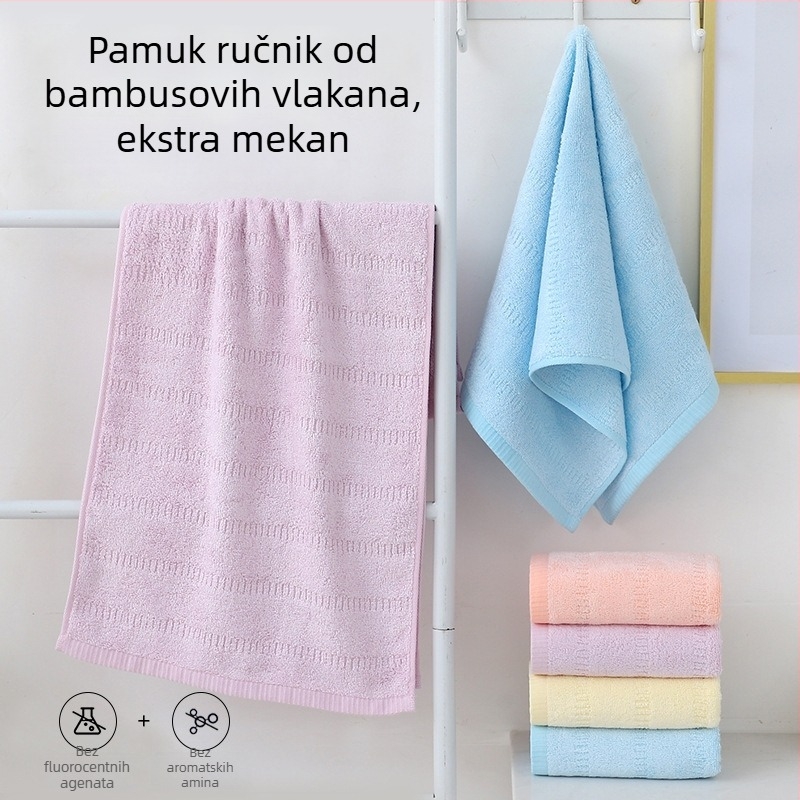 Ručnik od bambusovih vlakana, jacquard tkanina, debeo i proširen za odrasle, neuvijajući vlakna, upijanje vode 5–10 s, marka Jerry