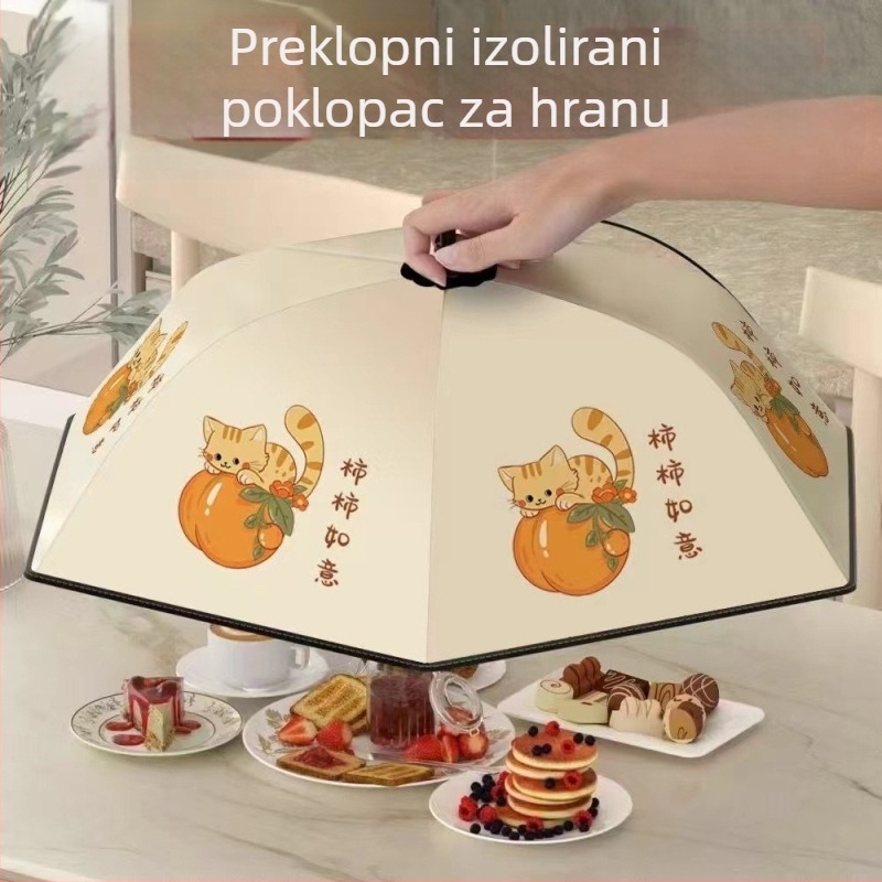 Sklopivi poklopac za hranu, plast, moderan minimalistički stil, izolacija i zaštita od prašine, za čuvanje ostataka