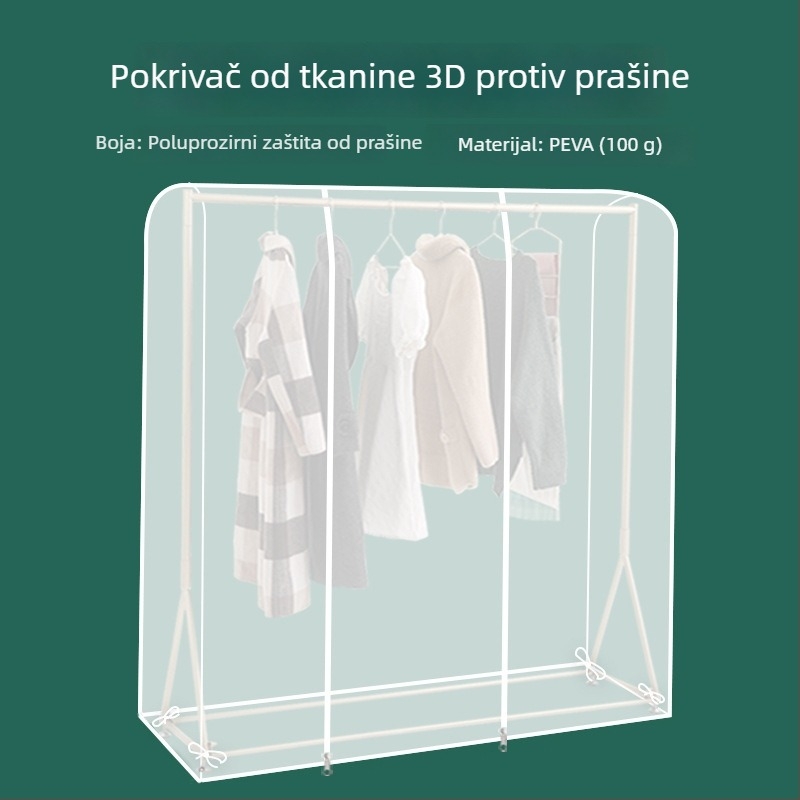 Podna prozirna zaštita za odjeću, PEVA, otporna na prašinu i vlagu, periva i sklopiva