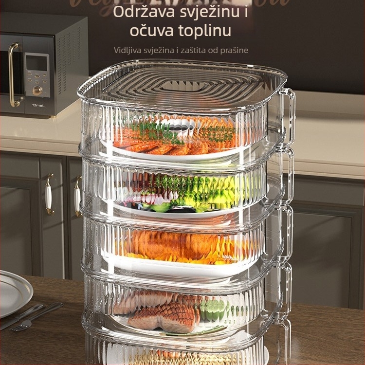 Izolirani pokrivač za hranu, proziran, za ostatke hrane, višefunkcionalan, višeslojni pokrov stola