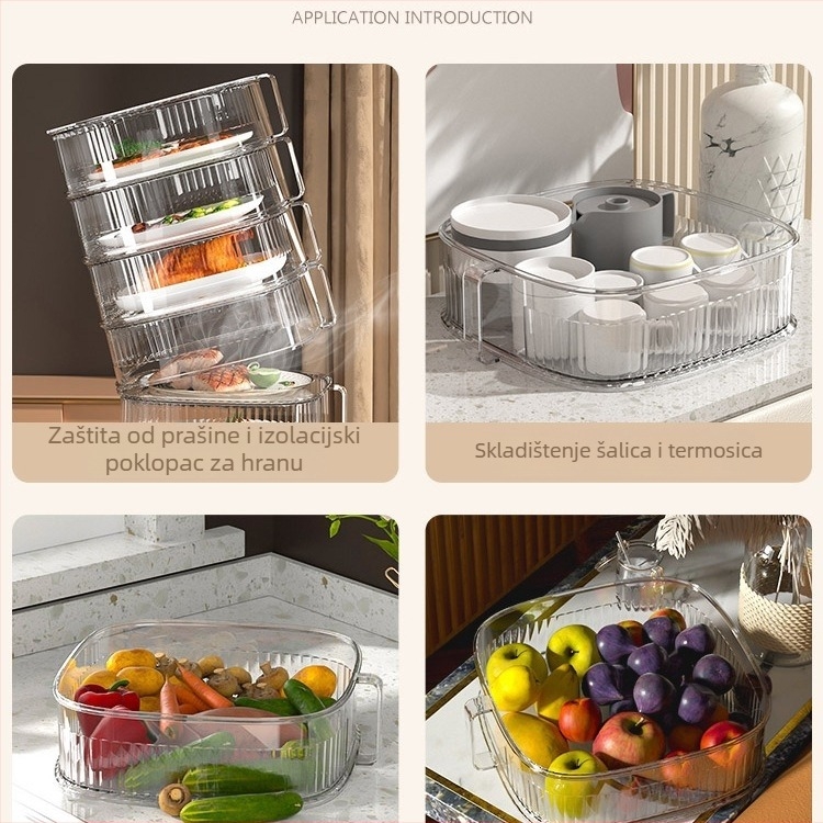 Izolirani pokrivač za hranu, proziran, za ostatke hrane, višefunkcionalan, višeslojni pokrov stola