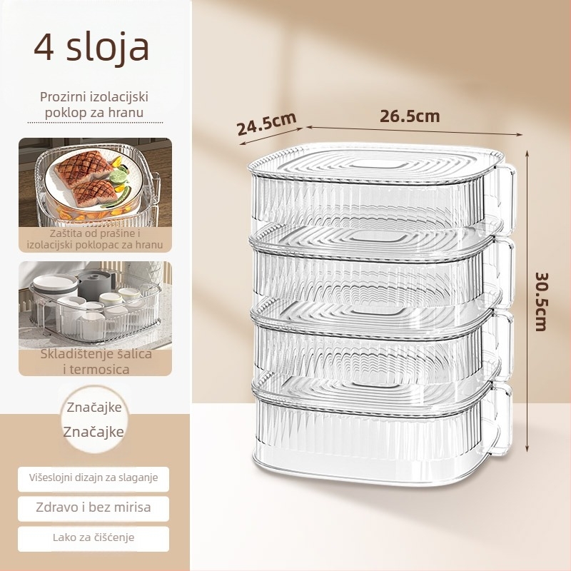 Izolirani pokrivač za hranu, proziran, za ostatke hrane, višefunkcionalan, višeslojni pokrov stola