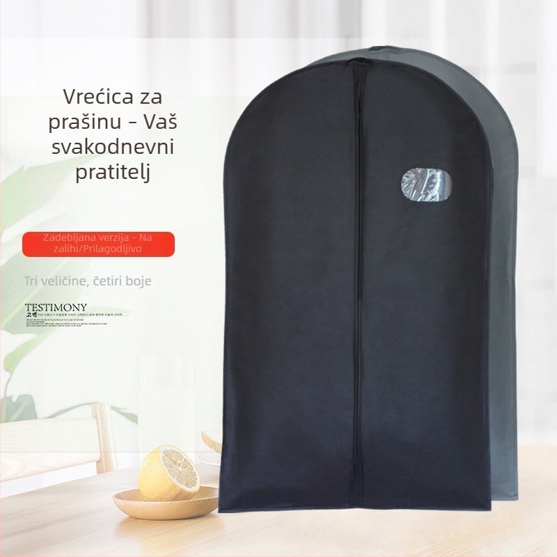 Torba za odjeću od netkanog materijala s prozirnim prozorom, japanskog stila, za pohranu odijela kod kuće i na putovanjima, mogućnost prilagodbe logotipa