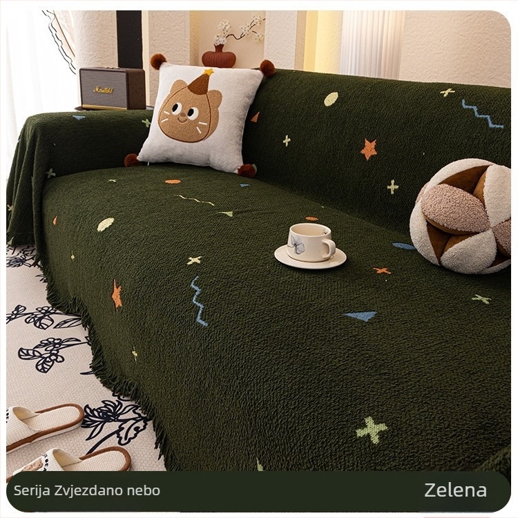 Pokrov kauča od pahuljastog vlakna, univerzalna primjena, minimalistički stil, zaštita od prašine i ogrebotina mačaka