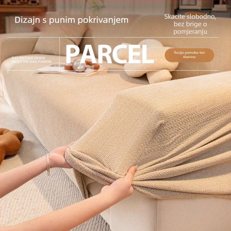 Navlaka za kauč od imitacije pamuka i lana, s luksuznim dojmom, za sve sezone, 2026. model, potpuno pokrivanje, univerzalna, otporna na ogrebotine mačaka