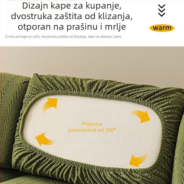 2026 navlaka za kauč od džakard velura, potpuno prekrivanje, univerzalna za četiri sezone, podložak protiv ogrebotina mačaka