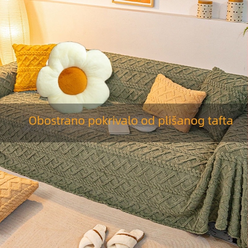 Cjelogodišnja protuklizna navlaka za kauč s geometrijskim uzorkom – potpuno pokrivanje