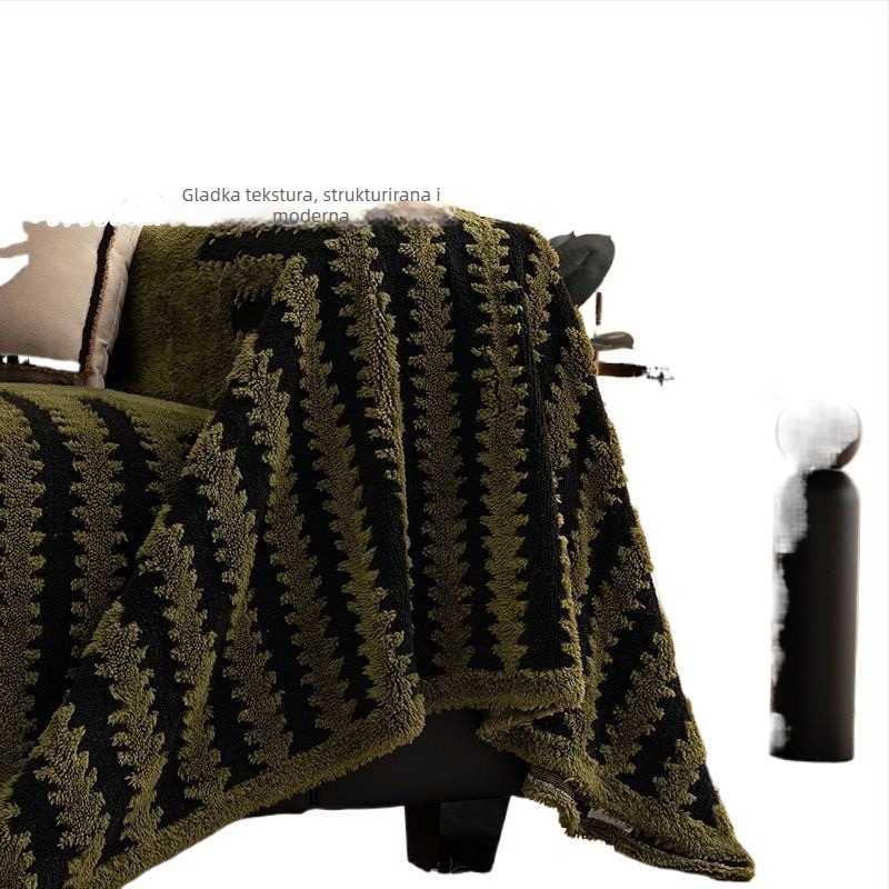 Plišena navlaka za kauč s uzorkom houndstooth - jedinstveni jednopodne komplet, univerzalna prilagodba, minimalistički stil