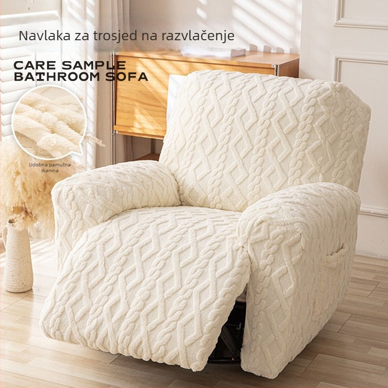 Dvostruka jacquard navlaka za sofu od mekanog baršuna, visoka elastičnost, potpuno pokriće, za plus veličine jednosednu sofu, navlaka za masažno fotelje.
