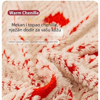 Pliš navlaka za kauč s punim pokrivanjem, debela, krem boje, uzorak srca